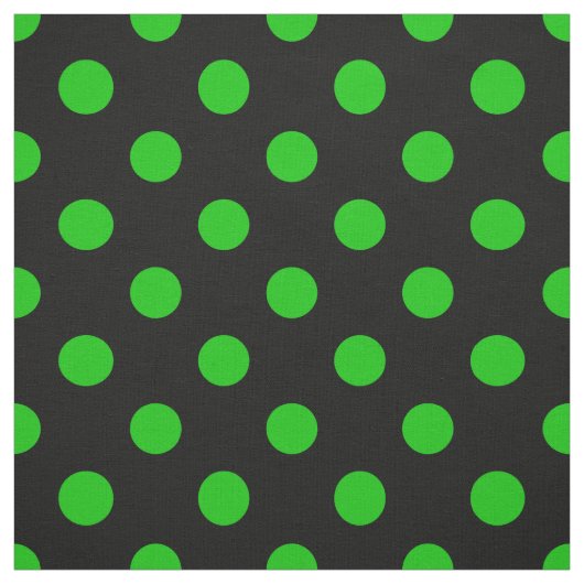 Grüne Polka-Punkte aus schwarzem Hintergrund Stoff (Muster)