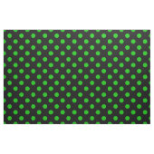 Grüne Polka-Punkte aus schwarzem Hintergrund Stoff (Fat Quarter (45,7 x 55,9 cm))