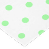 Grüne Polka-Punkte für WeißMinze Tischdecke (Schrägansicht)