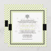 Grüne Polka Punkte Hochzeitseinladungen Einladung (Vorne/Hinten)