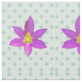 Grüne Polka Punkte in rosa Flora Stoff (Nahaufnahme)