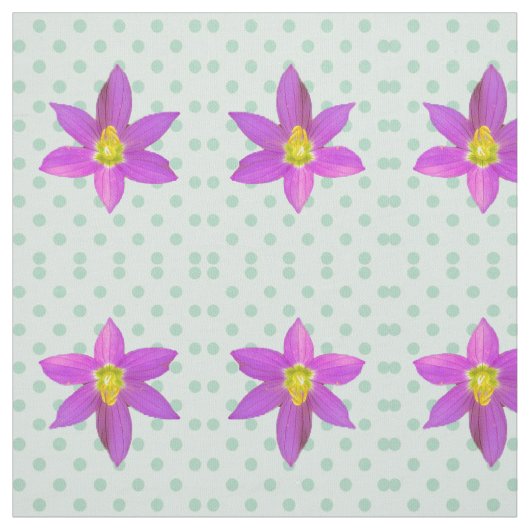 Grüne Polka Punkte in rosa Flora Stoff (Muster)