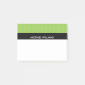 Grüne Polka Punkte mit schwarzen Streifen Post-it Klebezettel (Vorderseite)