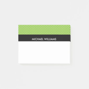 Grüne Polka Punkte mit schwarzen Streifen Post-it Klebezettel