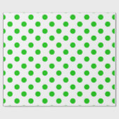 Grüne Polka-Punkte mit weißem Hintergrund Geschenkpapier (Flach)