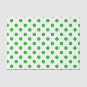 Grüne Polka-Punkte mit weißem Hintergrund Seidenpapier