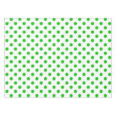 Grüne Polka-Punkte mit weißem Hintergrund Tischdecke (Vorderseite (Horizontal))