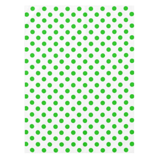 Grüne Polka-Punkte mit weißem Hintergrund Tischdecke (Vorderseite)