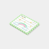 Grüne Polka-Punkte, niedliche Sterne & Regenbogen Post-it Klebezettel (angewinkelt)