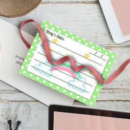 Grüne Polka-Punkte, niedliche Sterne & Regenbogen  Post-it Klebezettel