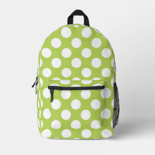 Grüne Polka-Punkte, Polka-Dot-Muster, Punkte, gepu Bedruckter Rucksack