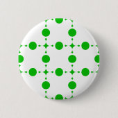 Grüne Polka-Punkte, Polka-Dot-Muster, Punkte, gepu Button (Vorderseite)