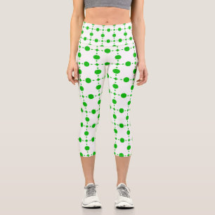 Grüne Polka-Punkte, Polka-Dot-Muster, Punkte, gepu Capri Leggings