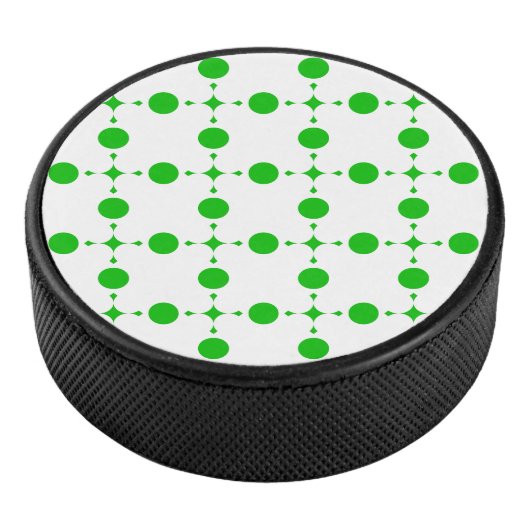 Grüne Polka-Punkte, Polka-Dot-Muster, Punkte, gepu Eishockey Puck (3/4)