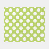 Grüne Polka-Punkte, Polka-Dot-Muster, Punkte, gepu Fleecedecke (Vorderseite (Horizontal))