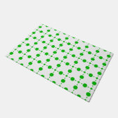 Grüne Polka-Punkte, Polka-Dot-Muster, Punkte, gepu Fußmatte (Schrägansicht)