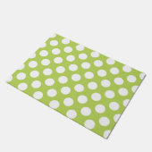 Grüne Polka-Punkte, Polka-Dot-Muster, Punkte, gepu Fußmatte (Schrägansicht)
