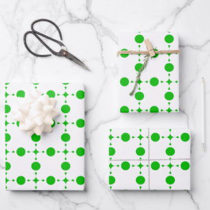 Grüne Polka-Punkte, Polka-Dot-Muster, Punkte, gepu Geschenkpapier Set
