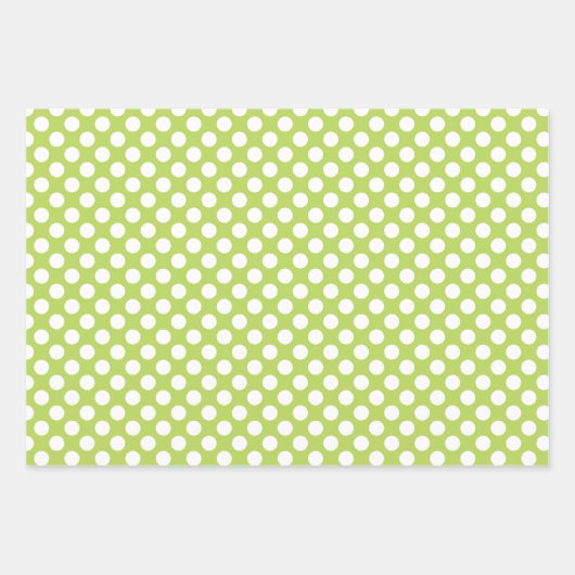 Grüne Polka-Punkte, Polka-Dot-Muster, Punkte, gepu Geschenkpapier Set (Vorderseite 2)