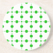 Grüne Polka-Punkte, Polka-Dot-Muster, Punkte, gepu Getränkeuntersetzer (Vorne)