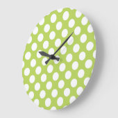 Grüne Polka-Punkte, Polka-Dot-Muster, Punkte, gepu Große Wanduhr (Winkel)