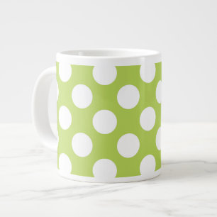 Grüne Polka-Punkte, Polka-Dot-Muster, Punkte, gepu Jumbo-Tasse