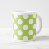 Grüne Polka-Punkte, Polka-Dot-Muster, Punkte, gepu Jumbo-Tasse (Vorderseite Rechts)