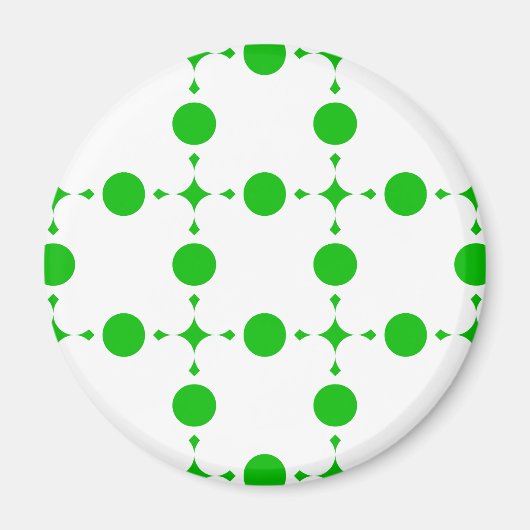 Grüne Polka-Punkte, Polka-Dot-Muster, Punkte, gepu Magnet (Vorne)