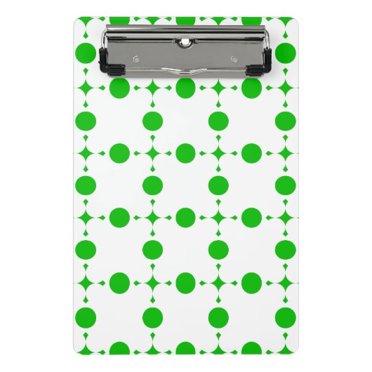 Grüne Polka-Punkte, Polka-Dot-Muster, Punkte, gepu Mini Klemmbrett (Vorderseite)