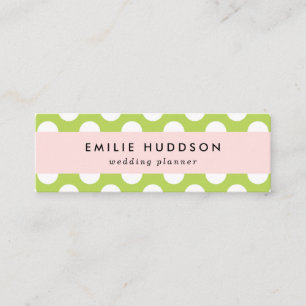 Grüne Polka-Punkte, Polka-Dot-Muster, Punkte, gepu Mini Visitenkarte