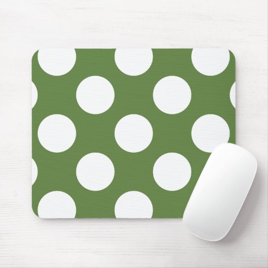 Grüne Polka-Punkte, Polka-Dot-Muster, Punkte, gepu Mousepad (Mit Mouse)
