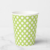 Grüne Polka-Punkte, Polka-Dot-Muster, Punkte, gepu Pappbecher (Rechts)