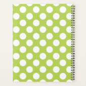 Grüne Polka-Punkte, Polka-Dot-Muster, Punkte, gepu Planer (Rückseite)