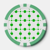 Grüne Polka-Punkte, Polka-Dot-Muster, Punkte, gepu Pokerchips (Vorderseite)