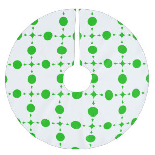 Grüne Polka-Punkte, Polka-Dot-Muster, Punkte, gepu Polyester Weihnachtsbaumdecke