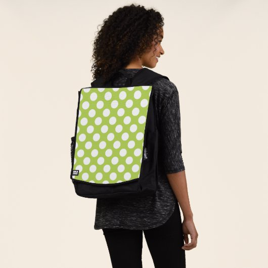 Grüne Polka-Punkte, Polka-Dot-Muster, Punkte, gepu Rucksack (Ausgewaschen)