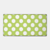Grüne Polka-Punkte, Polka-Dot-Muster, Punkte, gepu Schreibtischunterlage (Vorderseite)