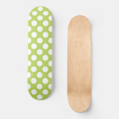 Grüne Polka-Punkte, Polka-Dot-Muster, Punkte, gepu Skateboard (Vorderseite)