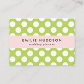 Grüne Polka-Punkte, Polka-Dot-Muster, Punkte, gepu Visitenkarte (Vorderseite)