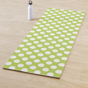 Grüne Polka-Punkte, Polka-Dot-Muster, Punkte, gepu Yogamatte