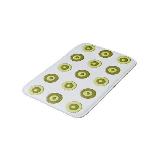 Grüne Polkapunkte Badematte (Schrägansicht)