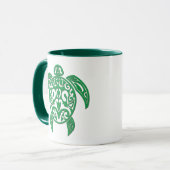 Grüne polynesische Meeresschildkröte Tasse (Vorderseite Links)