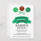 Grüne Pop Geburtstagspartei Einladung (Vorderseite)