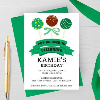 Grüne Pop Geburtstagspartei Einladung