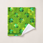 Grüne populäre St Patrick's Day Clover Collection Badhandtuch Set (Waschlappen)