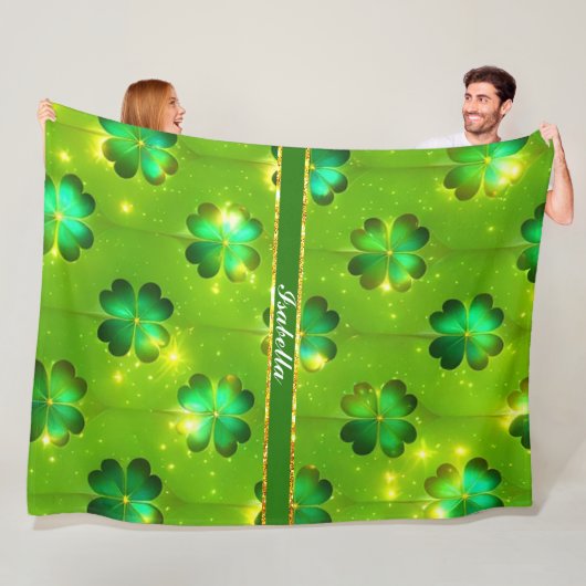 Grüne populäre St Patrick's Day Clover Collection Fleecedecke (Beispiel)
