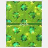 Grüne populäre St Patrick's Day Clover Collection Fleecedecke (Vorderseite)