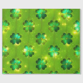 Grüne populäre St Patrick's Day Clover Collection Geschenkpapier (Flach)