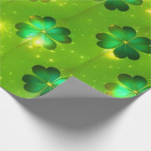 Grüne populäre St Patrick's Day Clover Collection Geschenkpapier (Ecke)
