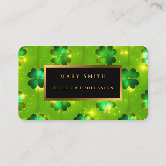 Grüne populäre St Patrick's Day Clover Collection Visitenkarte (Vorderseite)
